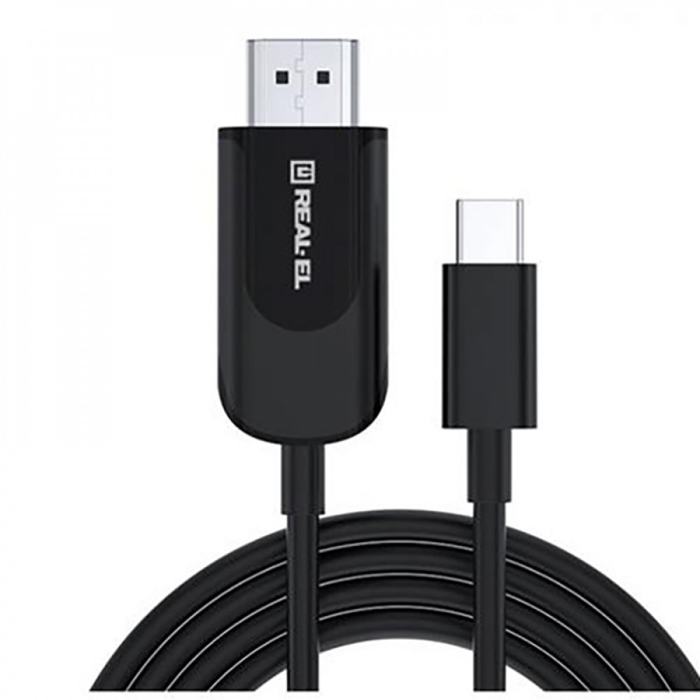 Кабель REAL-EL CHD-180 HDMI - USB Type-C (M/M), 1.8 м, Black (EL123500044)
