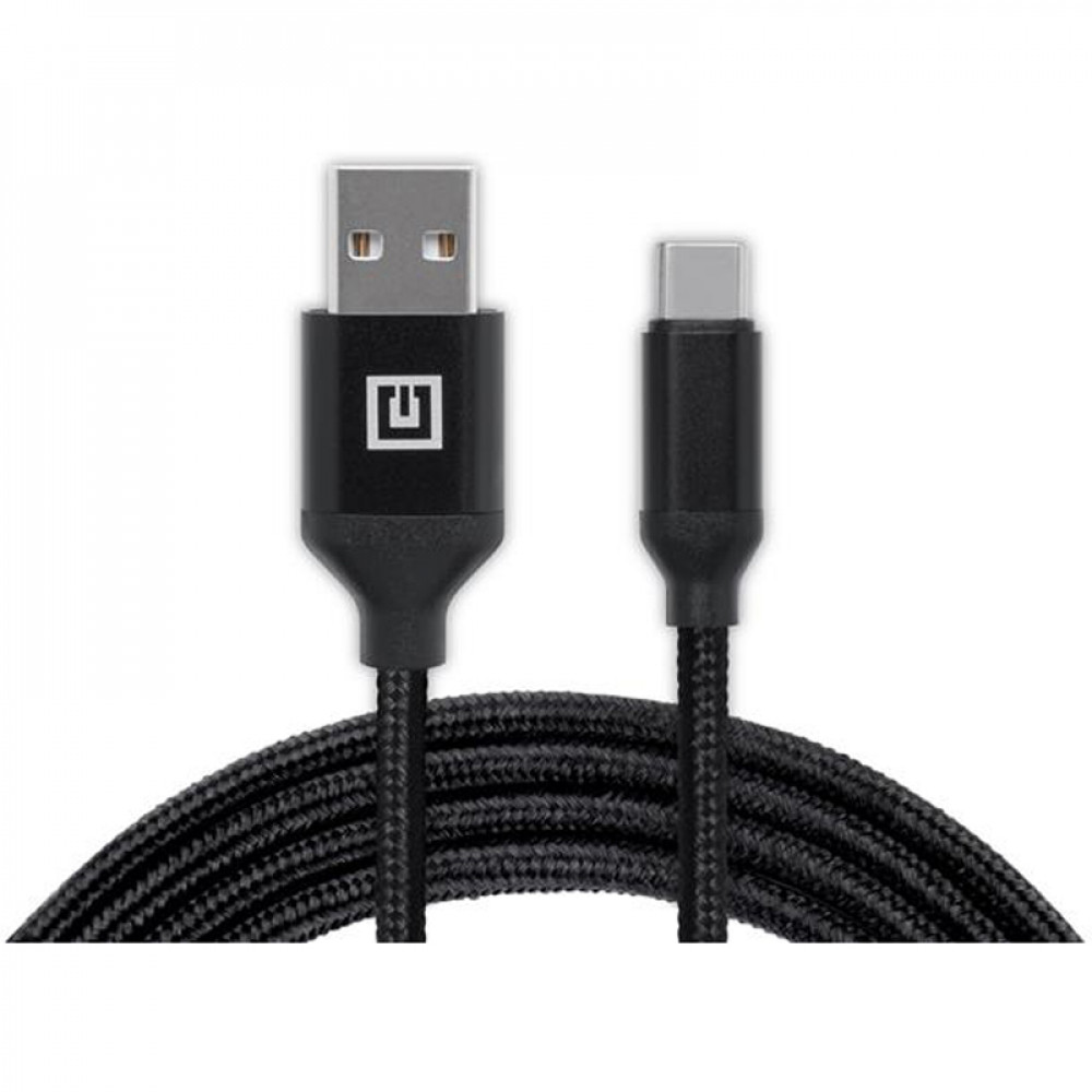 Кабель REAL-EL Premium Fabric USB - USB Type-C (M/M), 2 м, Black (EL123500047)