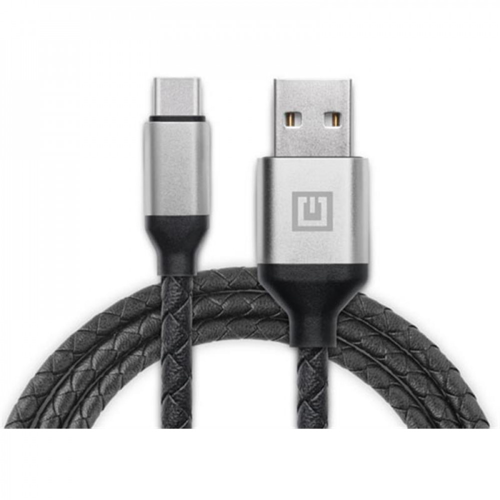 Кабель REAL-EL Premium Leather USB - USB Type-C (M/M), 1 м, Black (EL123500049)