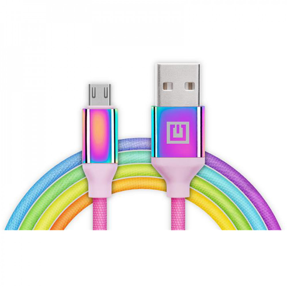 Кабель REAL-EL Premium USB - micro USB (M/M), 1 м, Rainbow (EL123500052)