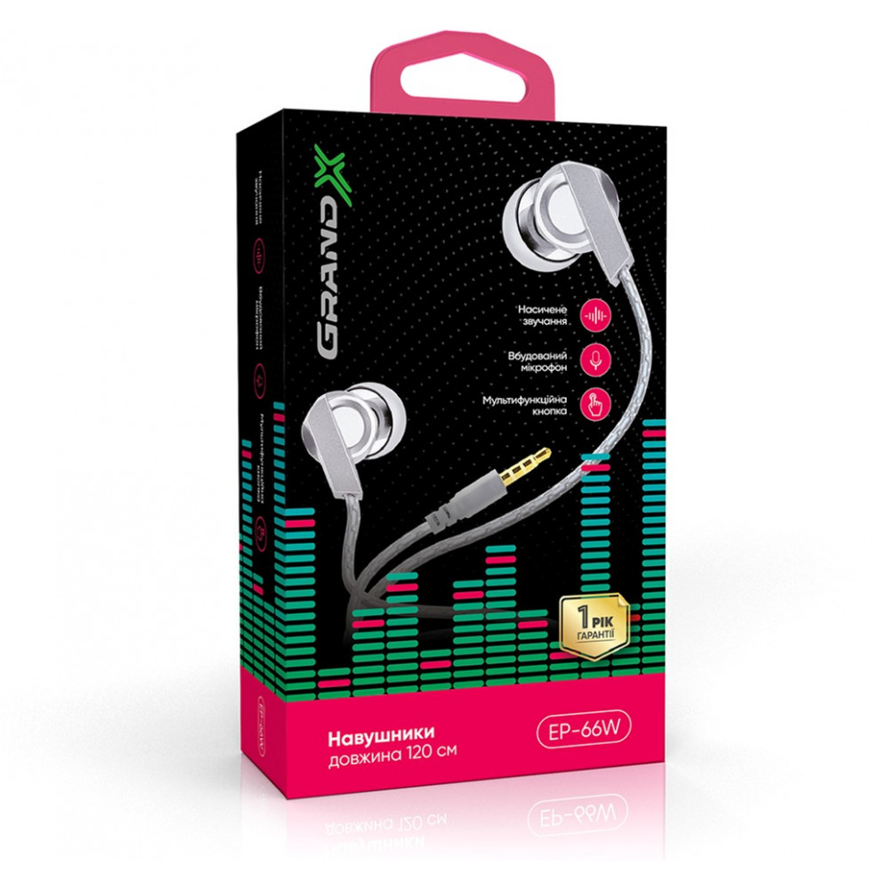 Навушники Grand-X EP-66W White
