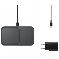 Бездротовий зарядний пристрій з блоком живлення Samsung EP-P5400 Wireless Charger Duo 15W Black (EP-P5400TBRGRU)