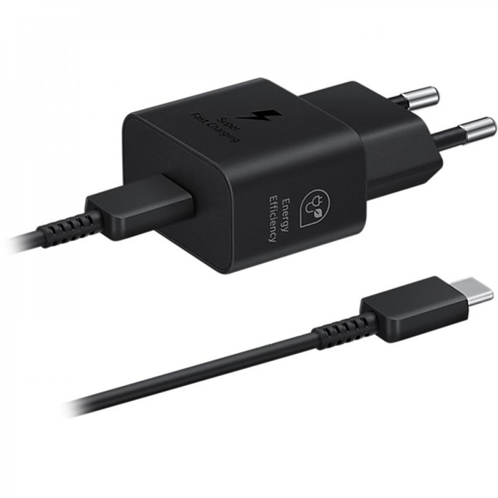 Мережевий зарядний пристрій Samsung EP-T2510XBEGEU Black, 25W + кабель USB Type-C
