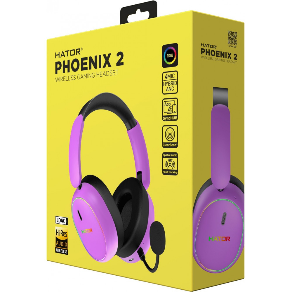 Гарнiтура Hator Phoenix 2 Wireless Violet (ESH42)