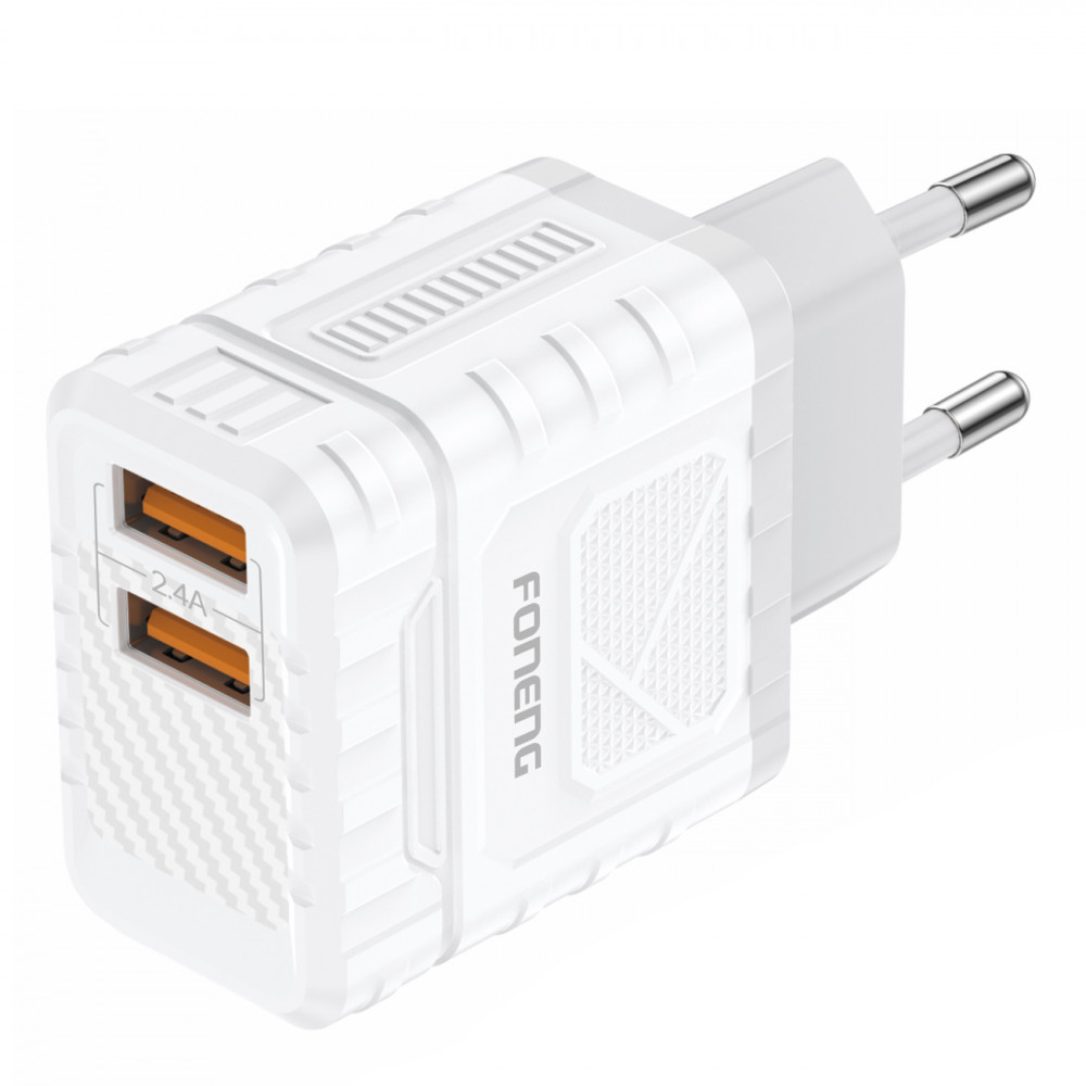Зарядний пристрій Foneng EU57 (2USBх2.4A) White (EU57-CH)