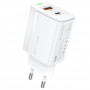 Зарядний пристрій Foneng EU66 (USBх3A, USB-Cх3A) 20W White (EU66-CH-W)