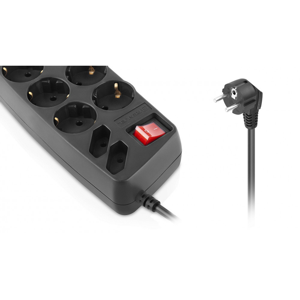 Фільтр живлення REAL-EL RS-10 Protect 1.8 м Black