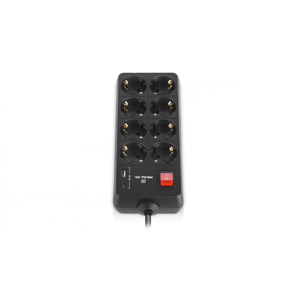 Фільтр живлення REAL-EL RS-Protect 805 1.8м Black (EL122300042)