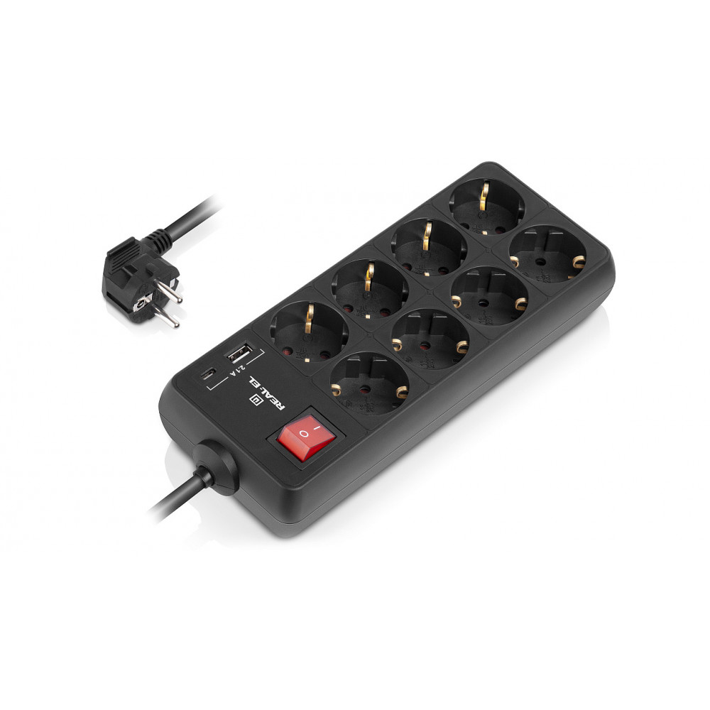 Фільтр живлення REAL-EL RS-Protect 805 3м Black (EL122300043)