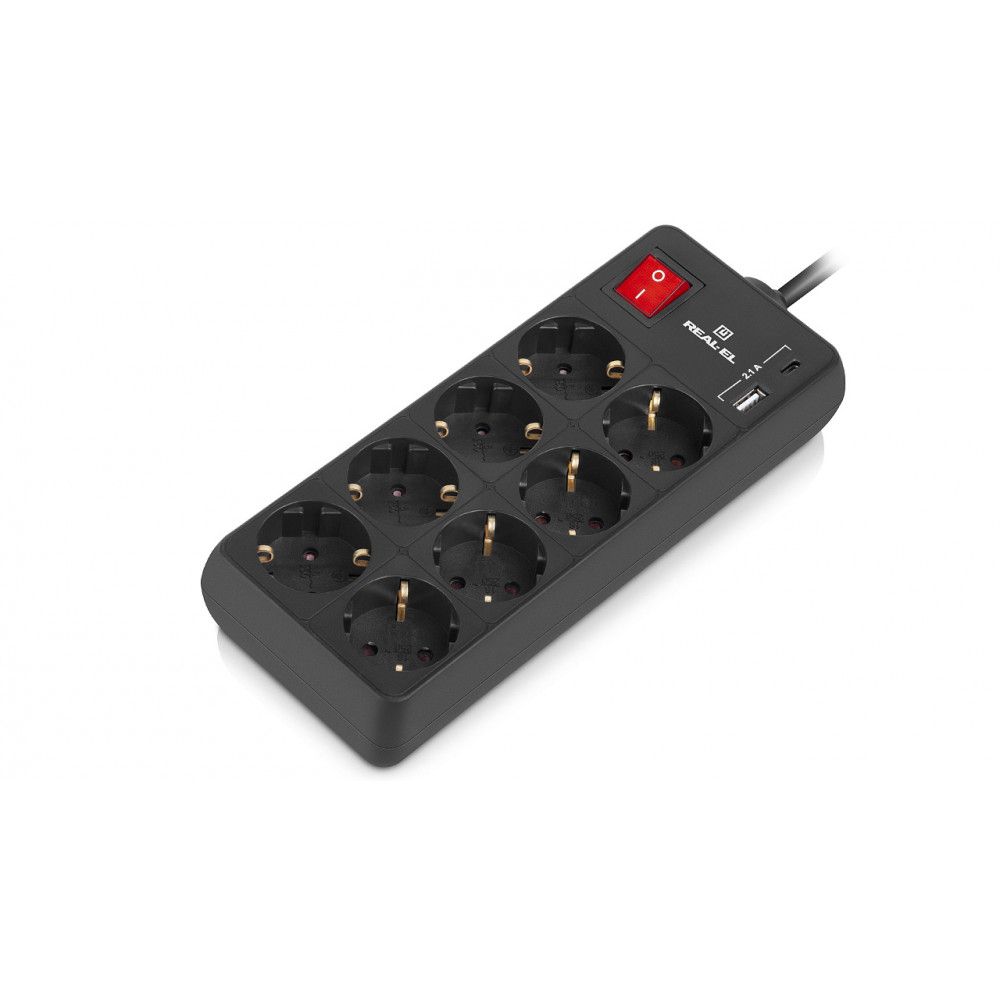 Фільтр живлення REAL-EL RS-Protect 805 3м Black (EL122300043)