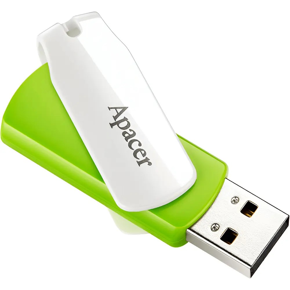 Флеш-накопичувач USB 32GB Apacer AH335 White/Green (AP32GAH335G-1)