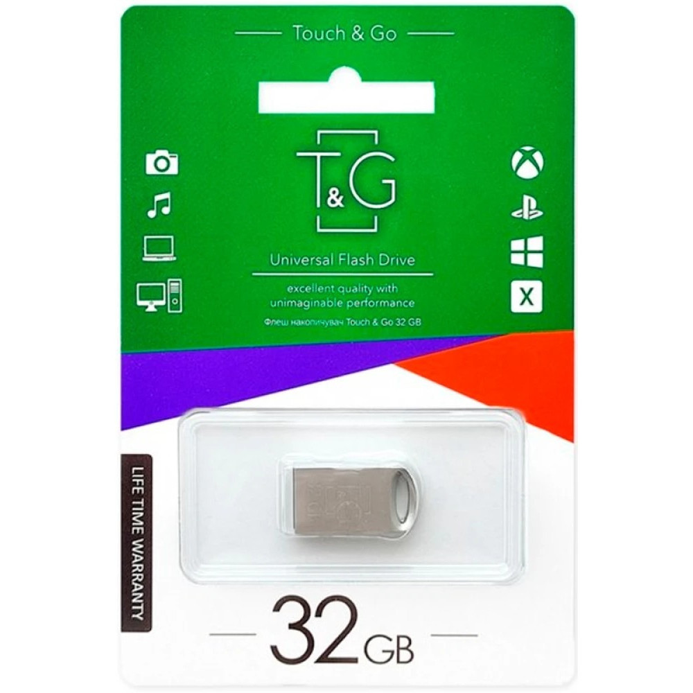 Флеш-накопичувач USB 32GB T&G 105 Metal Series Silver (TG105-32G)