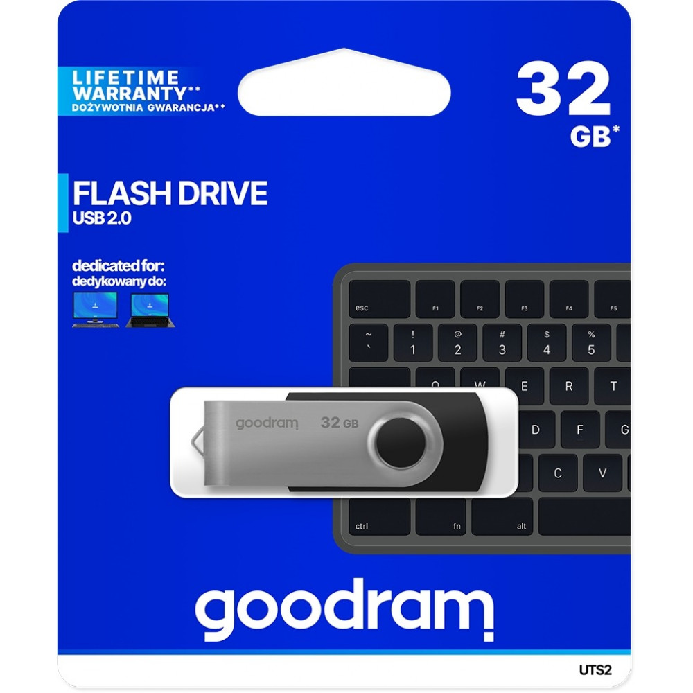 Флеш-накопичувач USB2.0 32GB Goodram UTS2 (Twister) Black (UTS2-0320K0R11)