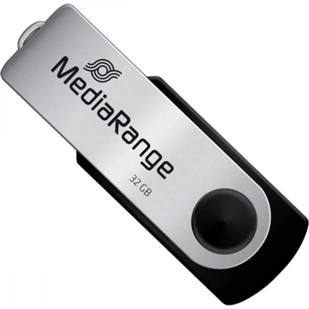 Флеш-накопичувач USB2.0 32GB MediaRange Black/Silver (MR911)