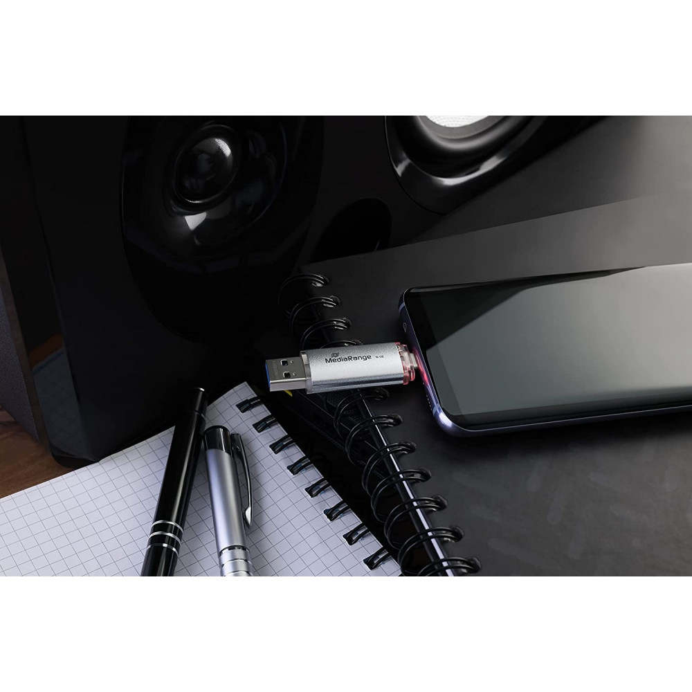 Флеш-накопичувач USB3.0 32GB Type-C MediaRange Silver (MR936)