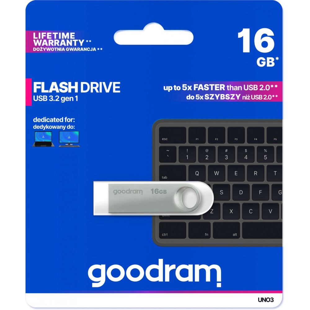 Флеш-накопичувач USB3.2 16GB Goodram UNO3 (UNO3-0160S0R11)