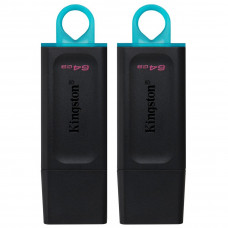 Флеш-накопичувач USB3.2 64GB Kingston DataTraveler Exodia Black/Blue 2 Pieces (DTX/64GB-2P)