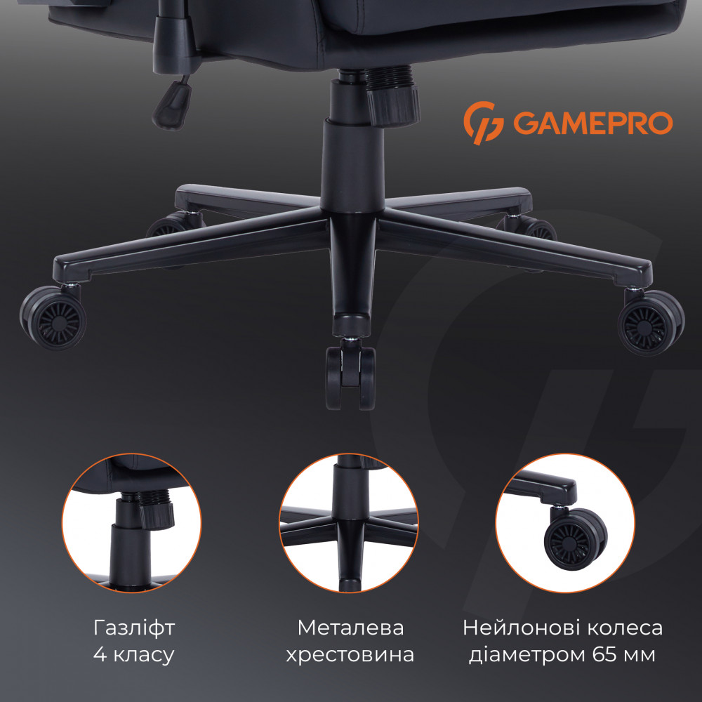 Крісло для геймерів GamePro GC695B Black