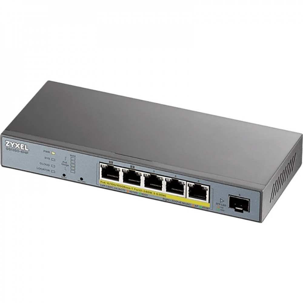 Комутатор для відеоспостереження ZYXEL GS1350-6HP (GS1350-6HP-EU0101F)