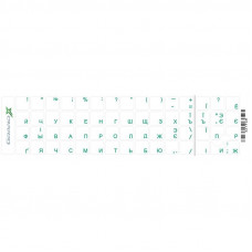Наліпки на клавіатуру Grand-X Protection 60 keys Cyrillic Transparent/Green (GXTPGW)