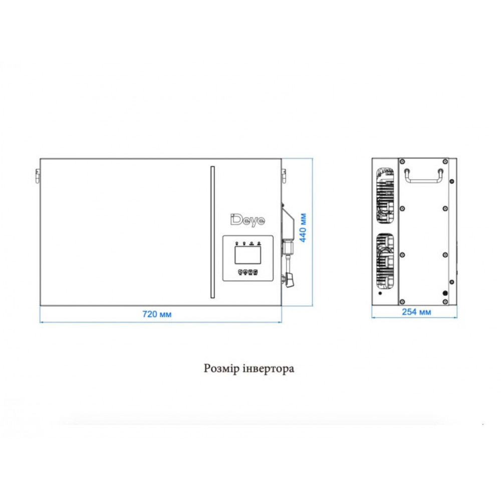 Інвертор гібридний All-in-one 12kW Deye AI-W5.1-12P3-EU-B, трифазний (складова комплекту)