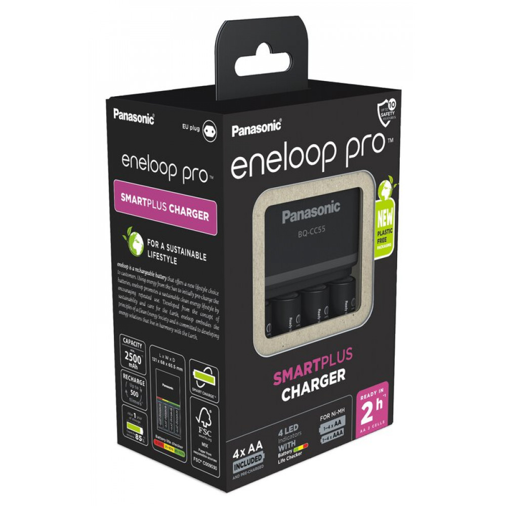 Зарядний пристрій Panasonic Smart-Quick Charger + Eneloop Pro BQ-CC55 AA/HR06 Ni-Mh 2500 mAh BL 4 шт