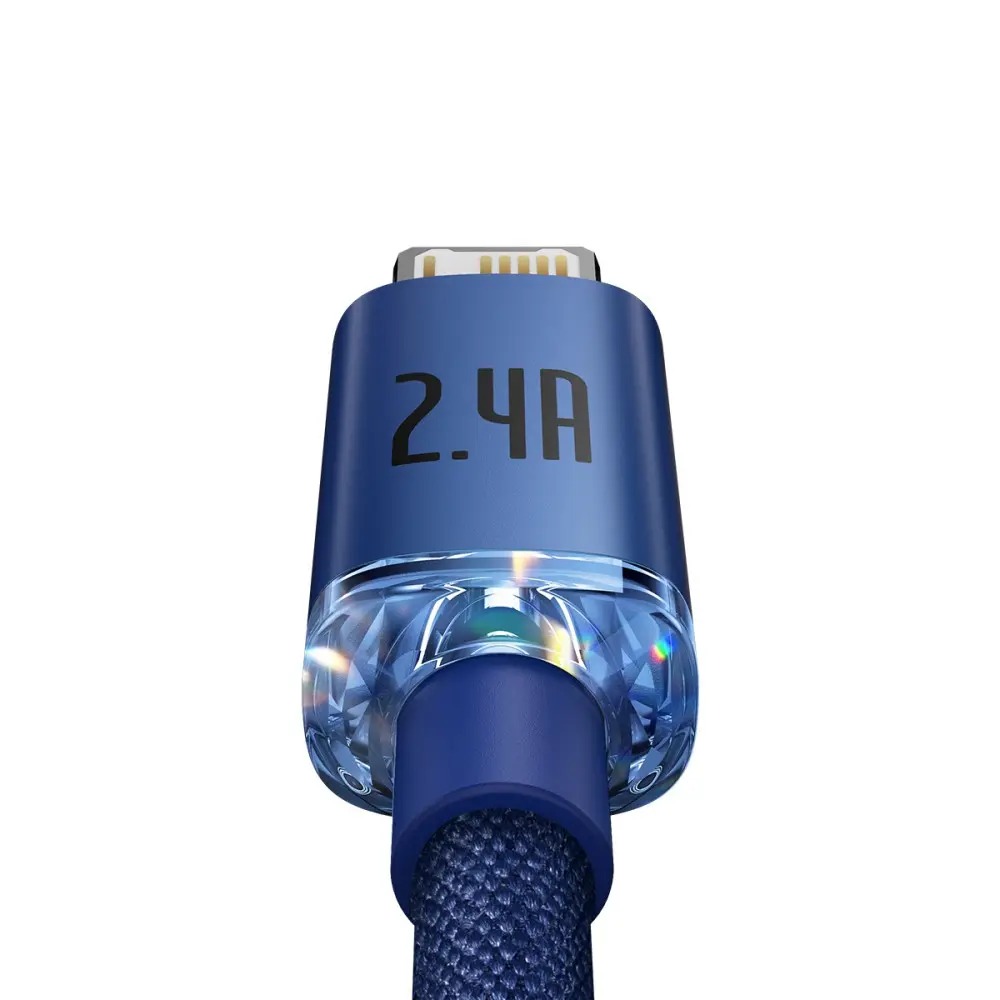 Кабель Baseus Crystal Shine USB - Lightning (M/M), 2.4A, 2 м Blue (CAJY000103)