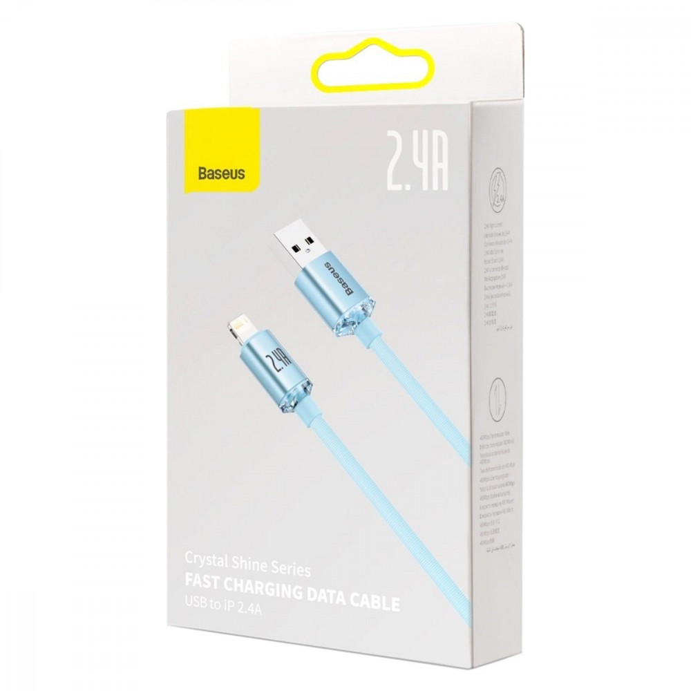 Кабель Baseus Crystal Shine USB - Lightning (M/M), 2.4A, 2 м Sky Blue (CAJY001203)