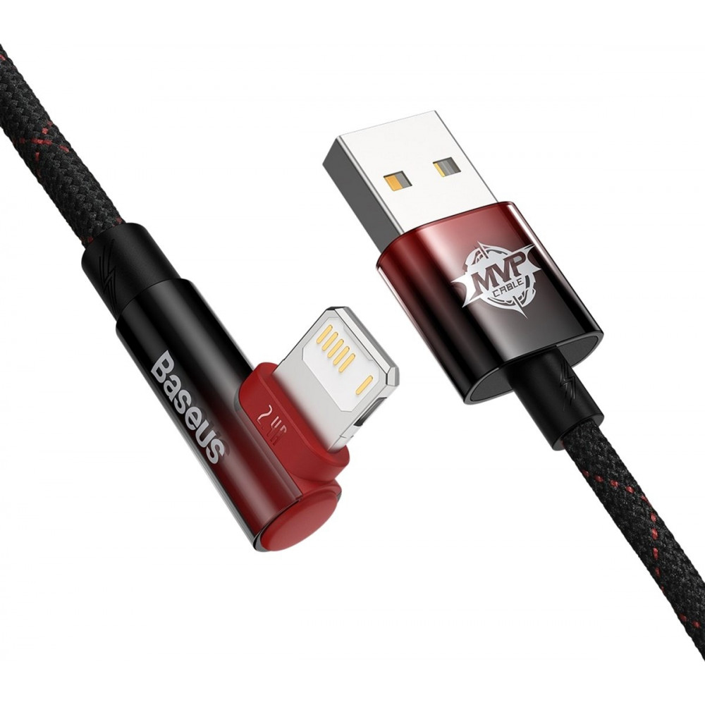 Кабель Baseus MVP 2 USB - Lightning (M/M), 2.4A, 1 м Black/Red (CAVP000020)