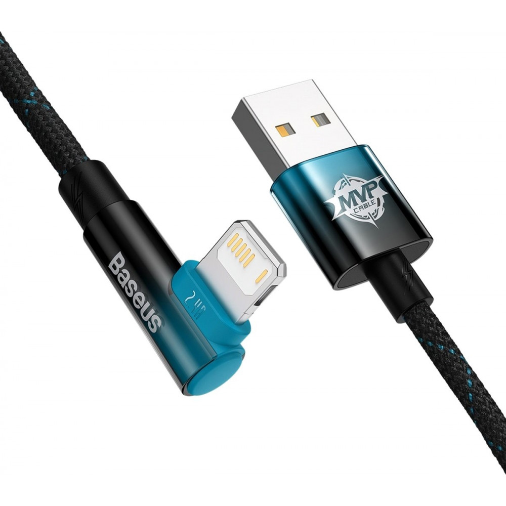 Кабель Baseus MVP 2 USB - Lightning (M/M), 2.4A, 1 м Black/Blue (CAVP000021)