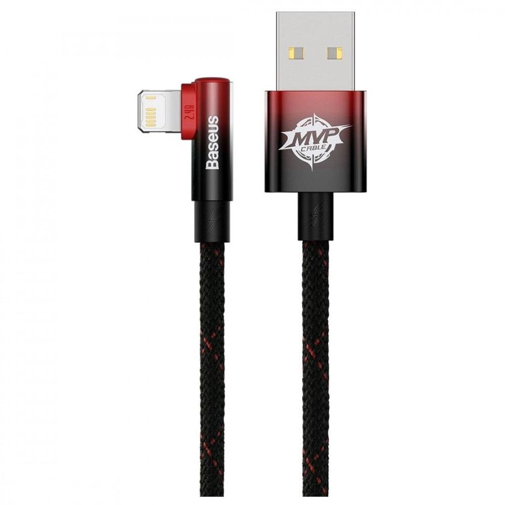 Кабель Baseus MVP 2 USB - Lightning (M/M), 2.4A, 1 м Black/Red (CAVP000020)