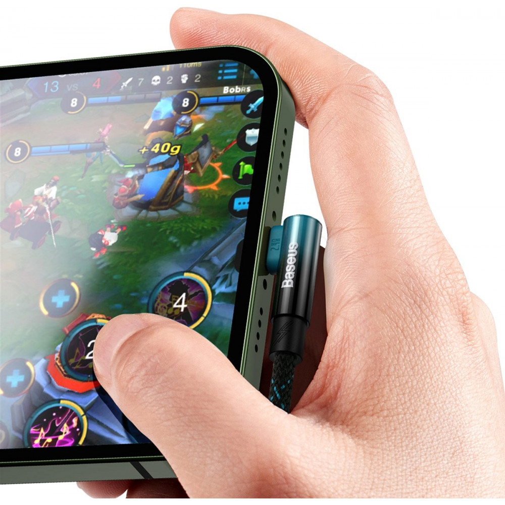 Кабель Baseus MVP 2 USB - Lightning (M/M), 2.4A, 2 м Black/Blue (CAVP000121)