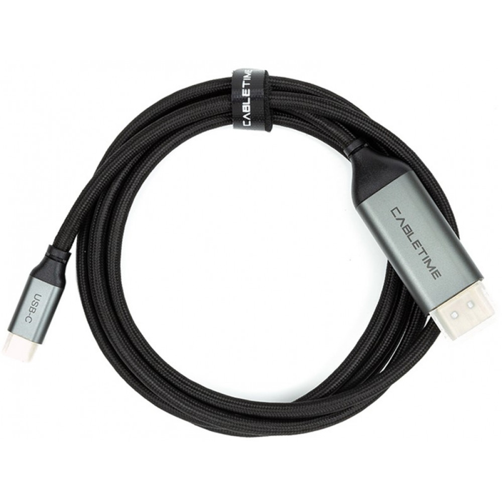 Кабель Cabletime USB Type-C - DisplayPort (M/M), 4K, Ultra HD, 1.8м, V1.2, Black (CA913305)