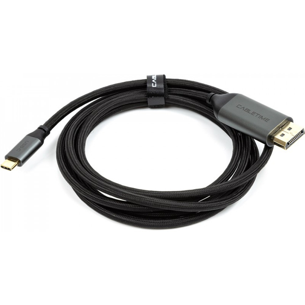 Кабель Cabletime USB Type-C - DisplayPort (M/M), 4K, Ultra HD, 1.8м, V1.2, Black (CA913305)