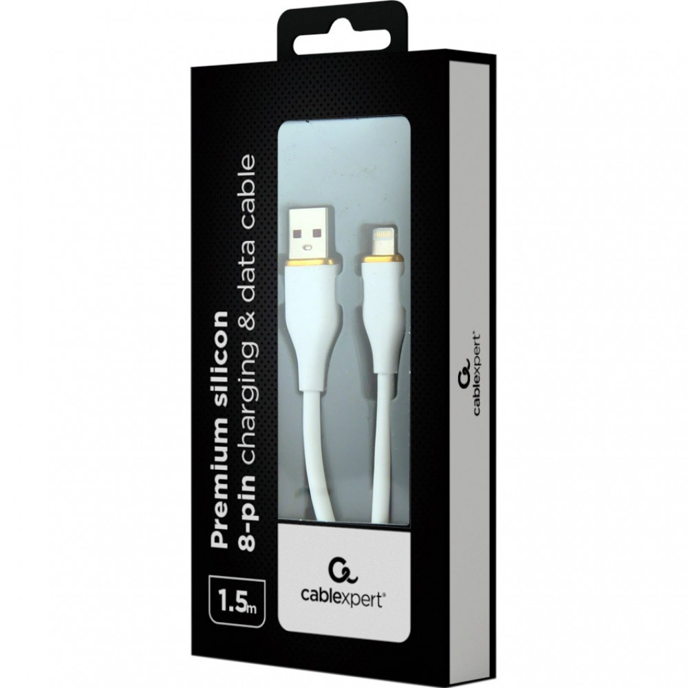 Кабель Cablexpert USB - Lightning (M/M), 2.1 A, 1.5 м, White (CC-USB2S-AM8PM-1.5M-W)
