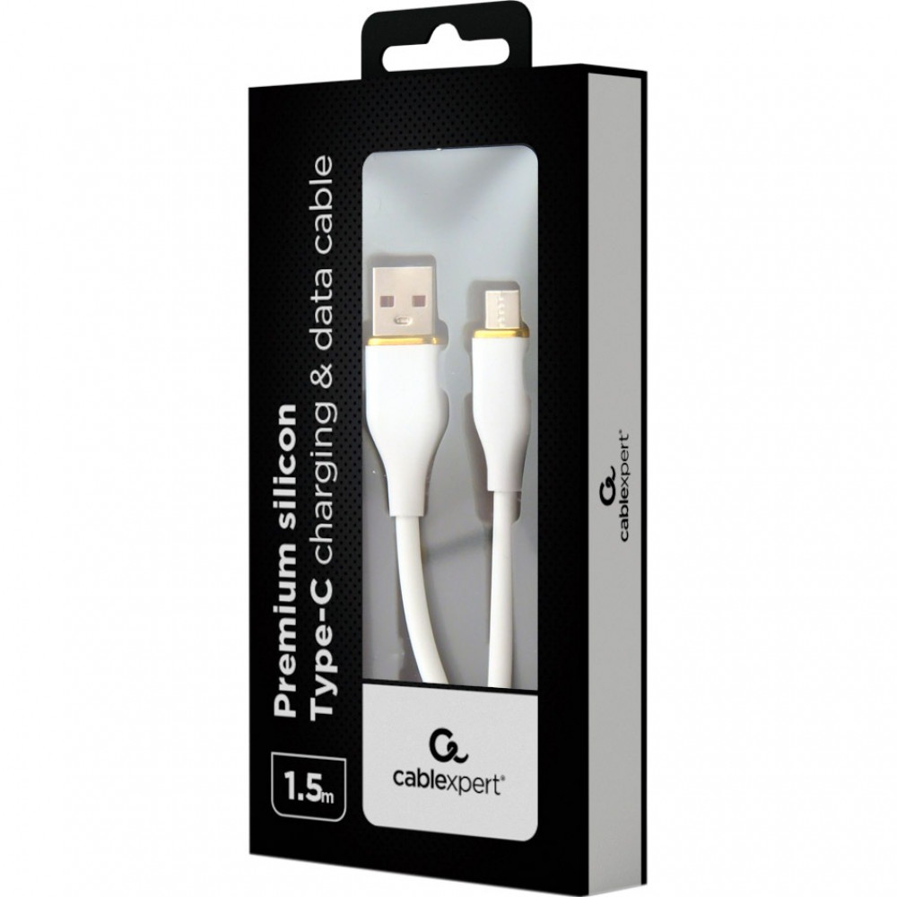Кабель Cablexpert USB - USB Type-C (M/M), 2.1 A, 1.5 м, White (CC-USB2S-AMCM-1.5M-W)
