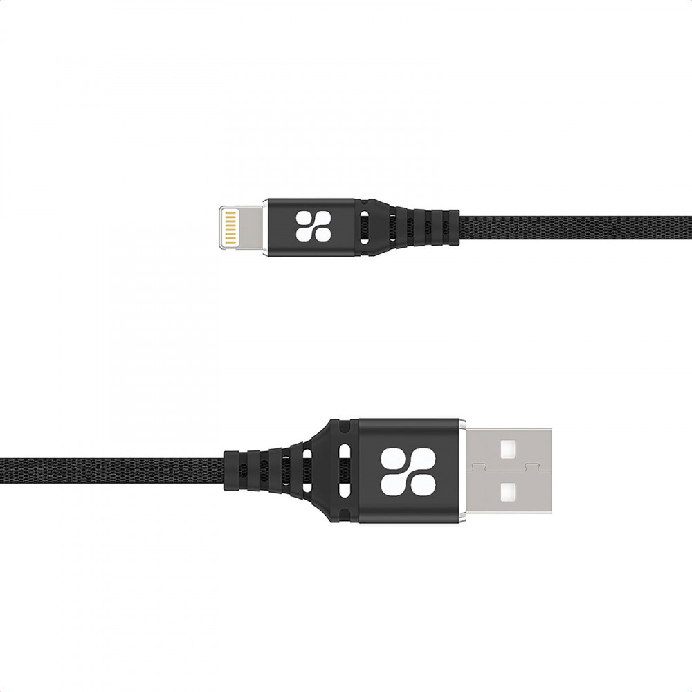 Кабель Promate NerveLink-i USB - Lightning (M/M), 2.4 A, 1.2 м, Black