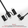Кабель Promate PentaPower USB + USB Type-C -  Lightning + micro USB + USB Type-C (M/M), 3 A, 60 W, 1.2 м, Black
