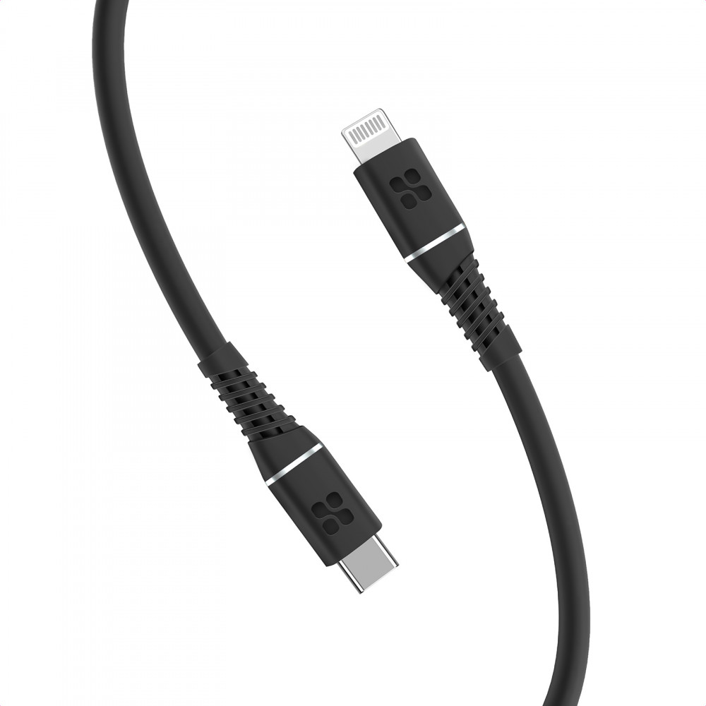 Кабель Promate PowerLine-Ci120 USB Type-C - Lightning (M/M), 2.2 A, 20 W, 1.2 м, Black