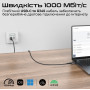 Кабель Promate Clink USB Type-C - RJ-45, 5 м, Black