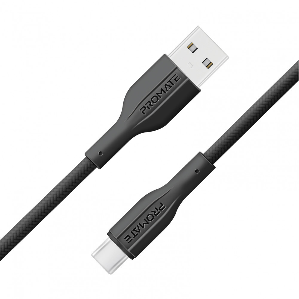 Кабель Promate xCord-AC200 USB - USB Type-C (M/M), 2 м, Black (xcord-ac200.black)