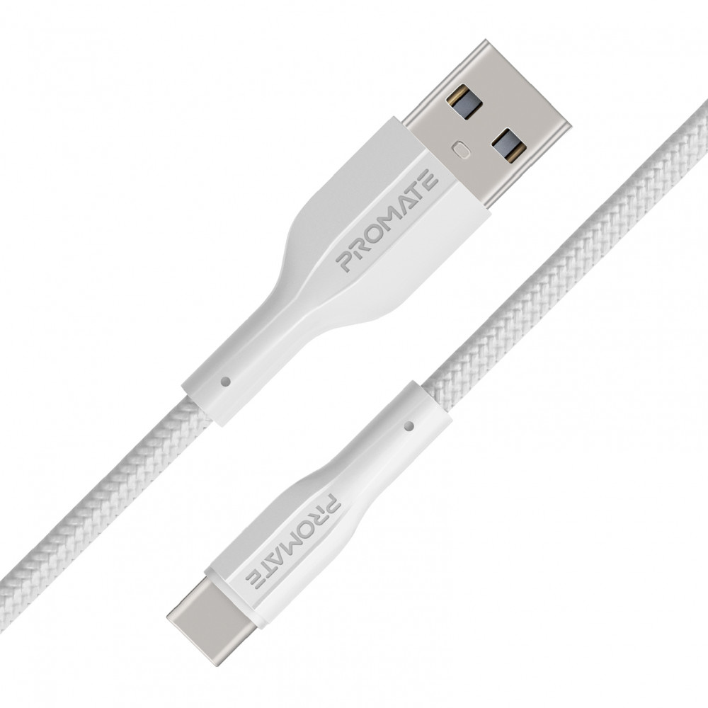 Кабель Promate xCord-AC200 USB - USB Type-C (M/M), 2 м, White (xcord-ac200.white)