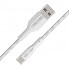 Кабель Promate xCord-AC200 USB - USB Type-C (M/M), 2 м, White (xcord-ac200.white)