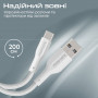 Кабель Promate xCord-AC200 USB - USB Type-C (M/M), 2 м, White (xcord-ac200.white)