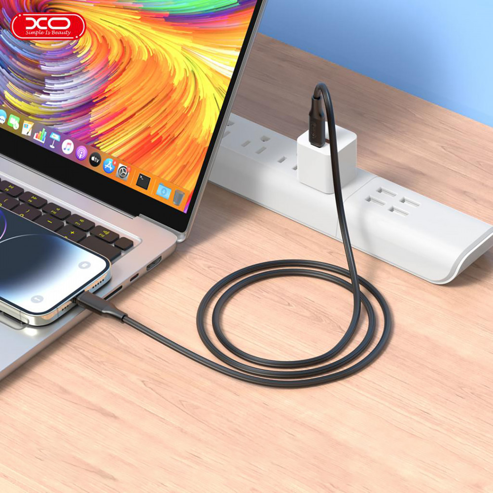 Кабель XO USB Type-C - USB Type-C (M/M), 3А, 60W, 1.2 м, Black (NB-Q265B-CC.black)
