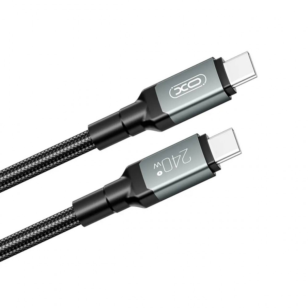 Кабель XO USB Type-C - USB Type-C (M/M), 5А, 240W, 2 м, Black (NB-Q264B-CC.black)