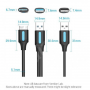 Кабель для принтера Vention 2in1 USB - USB Type-B 3.0 (M/M), 1 м, Black (CQPBF)