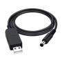 Кабель живлення USB - DC (M/M), 5.5х2.1 мм, 12V, 1 м, Black (2000985587648)