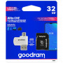 Карта пам`ятi MicroSDHC 32GB UHS-I Class 10 Goodram + SD-adapter + OTG Card reader (M1A4-0320R12)