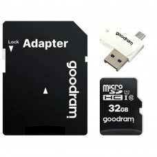 Карта пам`ятi MicroSDHC 32GB UHS-I Class 10 Goodram + SD-adapter + OTG Card reader (M1A4-0320R12) Карта пам`ятi MicroSDHC 32GB UHS-I Class 10 Goodram + SD-adapter + OTG Card reader (M1A4-0320R12)
